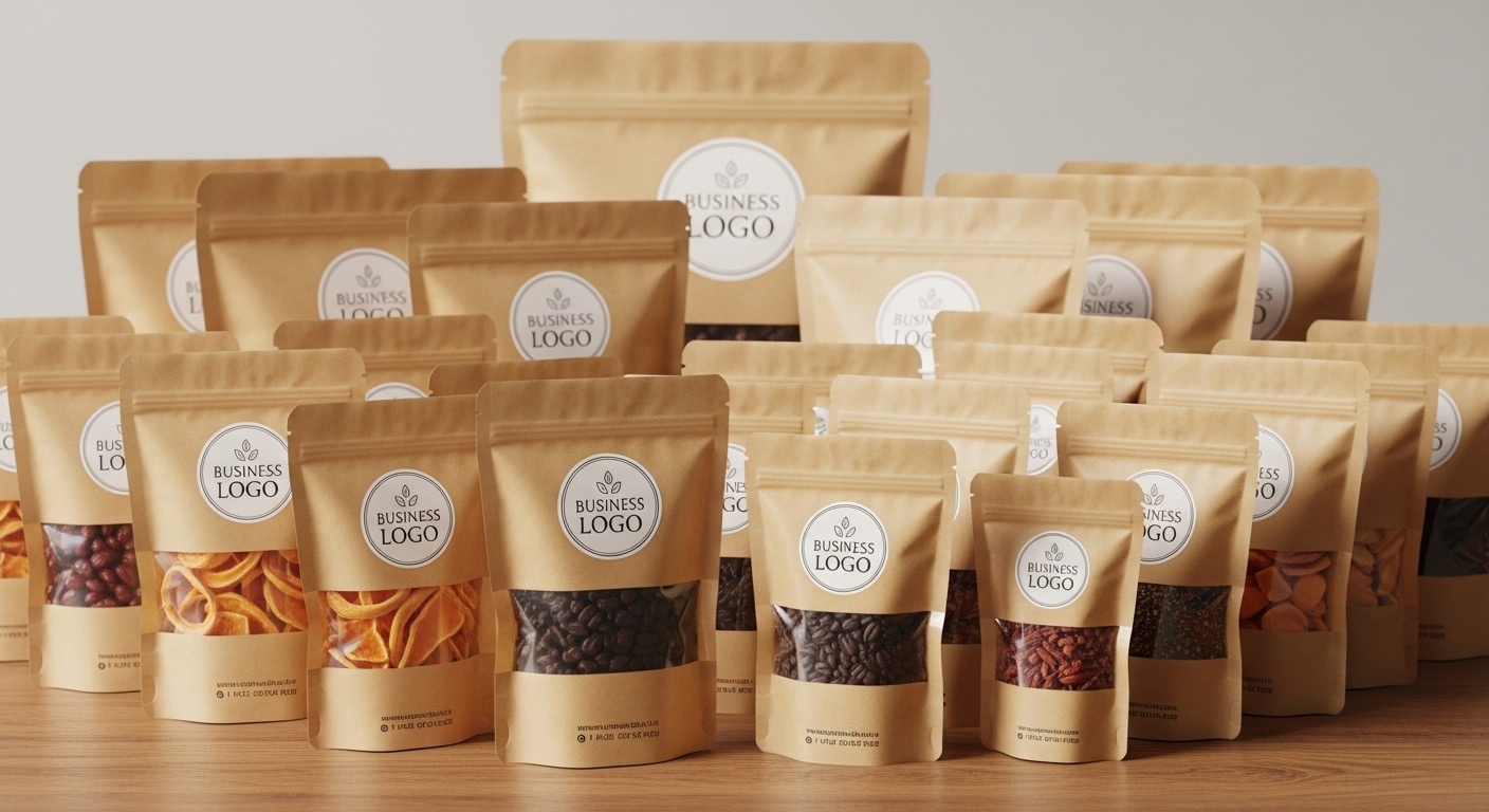 Kraft Pouch Bags Printing